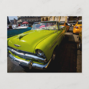 Klassieke auto's van Cuba Lime Green Convertible Briefkaart