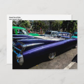 Klassieke auto's van Cuba Paars converteerbaar Bri Briefkaart (Voorkant / Achterkant)