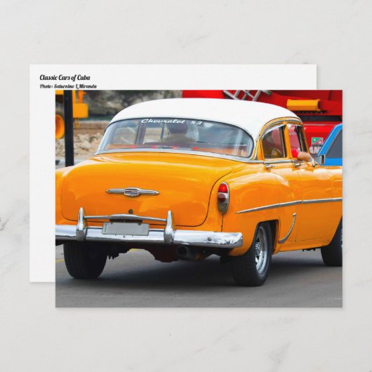 Klassieke auto's van Cuba Warm Yellow Convertible Briefkaart (Voorkant / Achterkant)
