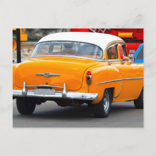 Klassieke auto's van Cuba Warm Yellow Convertible Briefkaart