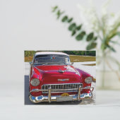 Klassieke auto's van de Cherry Red en Chrome van C Briefkaart (Staand voorkant)