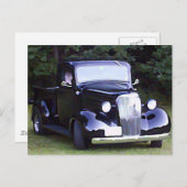 Klassieke auto's -  zwarte bestelwagen briefkaart (Voorkant / Achterkant)