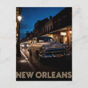 🎷 Klassieke Autoscene in New Orleans Briefkaart