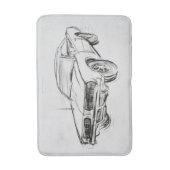 Klassieke autoschets IV Badmat (Voorkant Verticaal)