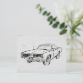 Klassieke autoschets IV Briefkaart (Staand voorkant)