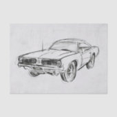 Klassieke autoschets IV Tissuepapier (Voorkant)