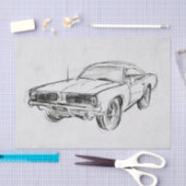 Klassieke autoschets IV Tissuepapier (Craft)