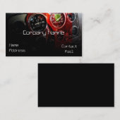 Klassieke autosnelheidsmeter in rood visitekaartje (Voorkant / Achterkant)