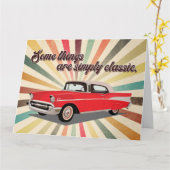 Klassieke autowrak Happy Birthday Greeting Kaart (Gele Bloem)