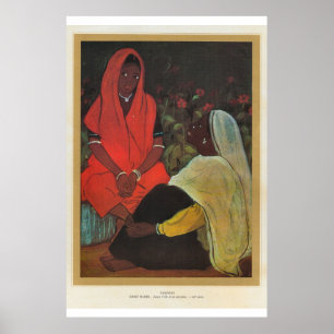 Klassieke Aziatische kunst Pakistan, meisje met di Poster