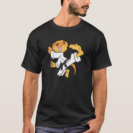 Klassieke Baardagaam Karate Samurai Hagedis Baard T-shirt (Voorkant)