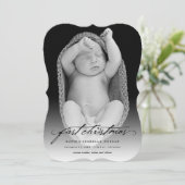 Klassieke Baby eerste kerstfotokaart met handschri Feestdagenkaart (Staand voorkant)
