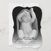 Klassieke Baby eerste kerstfotokaart met handschri Feestdagenkaart (Voorkant)