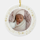 Klassieke Baby Foto Kerst Ornament (Voorkant)