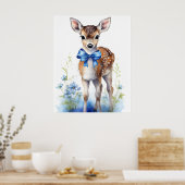 Klassieke baby jongen hert 2 poster (Keuken)