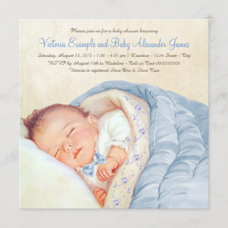 Klassieke baby jongen shower kaart