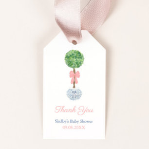 Klassieke Baby Meisje Douche Party Dank u Cadeaulabel