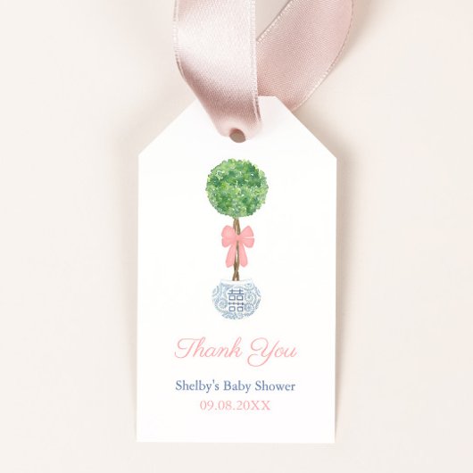 Klassieke Baby Meisje Douche Party Dank u Cadeaulabel