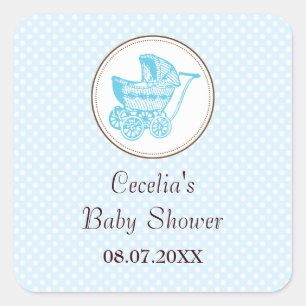 Klassieke Baby shower-sticker Vierkante Sticker
