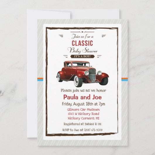 Klassieke Baby shower uitnodiging (Voorkant)