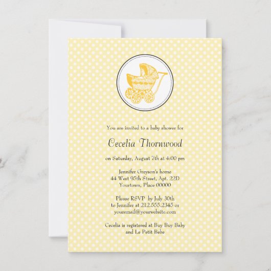 Klassieke Baby shower-uitnodiging Kaart (Voorkant)