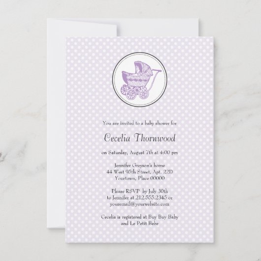 Klassieke Baby shower-uitnodiging Kaart (Voorkant)