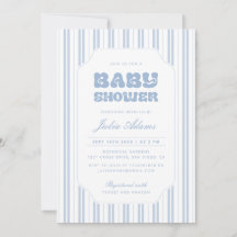 Klassieke baby shower uitnodiging met poederblauwe