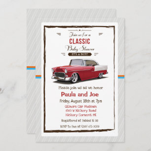 Klassieke Baby shower-uitnodiging met terugloop Kaart