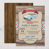 Klassieke baby shower-uitnodiging. stijl kaart (Voorkant / Achterkant)