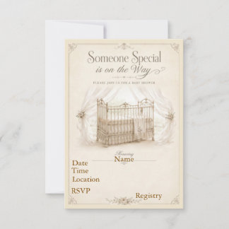 Klassieke baby shower uitnodigingen voor een vinta