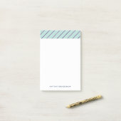 Klassieke babyblauwe strepen post-it® notes (Op bureau)