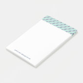 Klassieke babyblauwe strepen post-it® notes (Schuin)