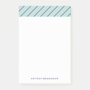Klassieke babyblauwe strepen post-it® notes