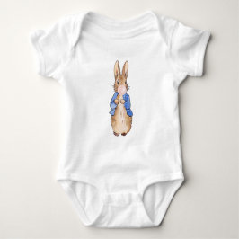 Klassieke babybody met konijn dat roze kauwgom bla romper