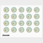 Klassieke babyborrel voor jongen ronde sticker (Vel)