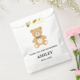 Klassieke babyfeest met vintage teddybeer bedankzakje
