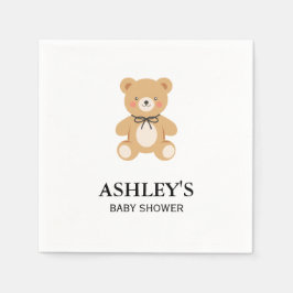 Klassieke babyfeest met vintage teddybeer servet