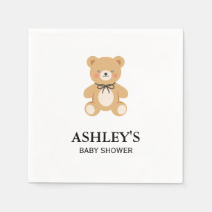 Klassieke babyfeest met vintage teddybeer servet