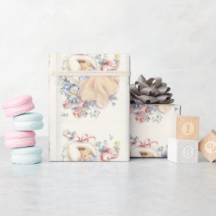 Klassieke babyfeest roze olifant blauwe beer cadeaupapier