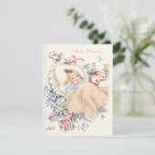 Klassieke babyfeest Roze olifant Blauwe beer Kaart (Staand voorkant)