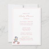 Klassieke babyfeest Roze olifant Blauwe beer Kaart (Achterkant)