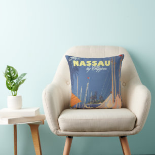 Klassieke Bahama-reis kunst, vlieg naar Nassau met Kussen