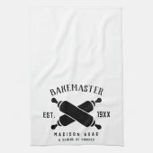 Klassieke Bake Master moederdag aangepaste zwarte  Theedoek (Verticaal)