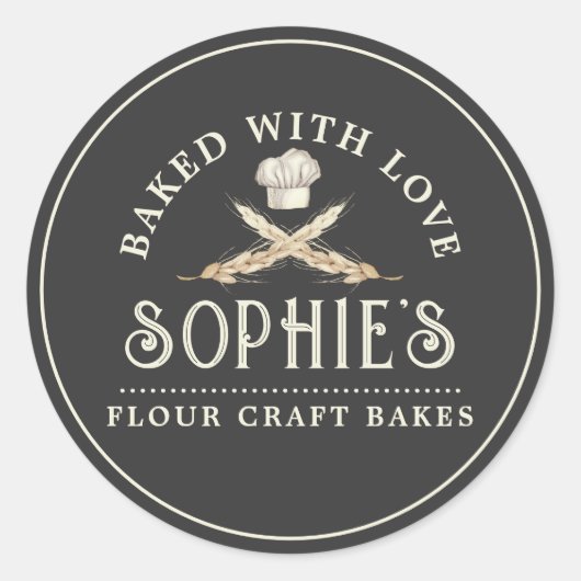 Klassieke bakkersgebak Logo gebak Zwarte Etiket (Voorkant)