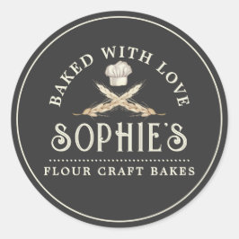 Klassieke bakkersgebak Logo gebak Zwarte Etiket