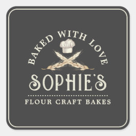 Klassieke bakkersgebak Logo gebak Zwarte Etiket