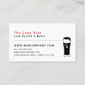 Klassieke balk & grill Logo, Pub/Brewery Visitekaartje (Achterkant)