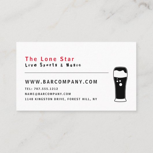 Klassieke balk & grill Logo, Pub/Brewery Visitekaartje (Achterkant)