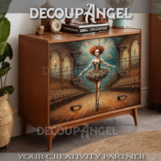 Klassieke Ballerina van Gotische Dans - Decoupage  Tissuepapier
