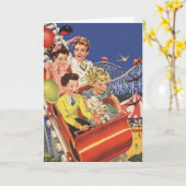 Klassieke Ballonnen Honden Achtbaan Rit voor Kinde Kaart (Gele Bloem)